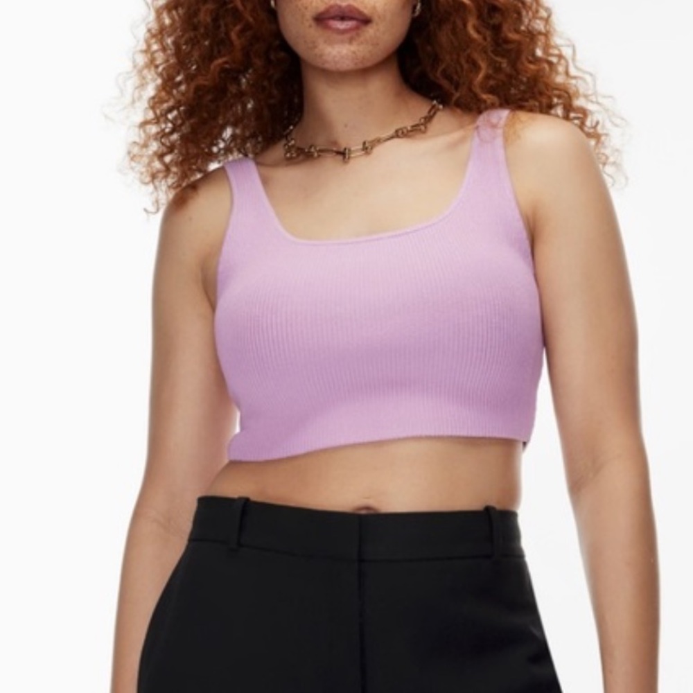 Babaton Lavender Ribbed Tank Top / Aritzia